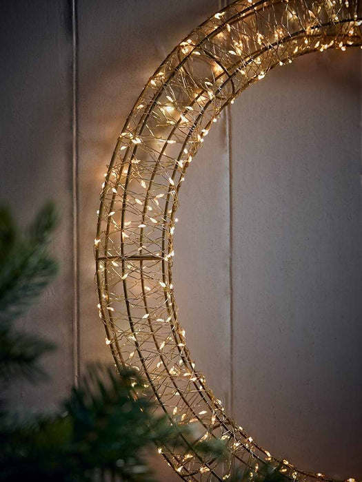 Lit Naked Wire Outdoor Wreath - Large