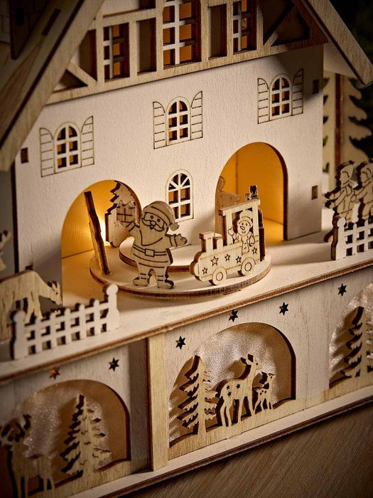 Alpine Chalet Wooden Lit Village