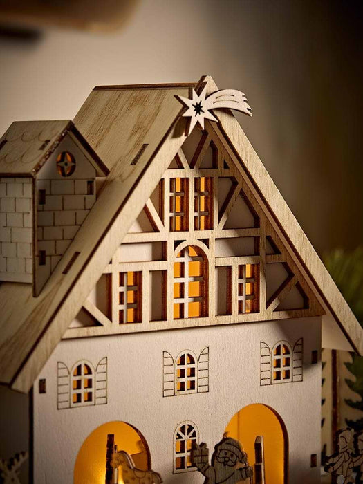 Alpine Chalet Wooden Lit Village