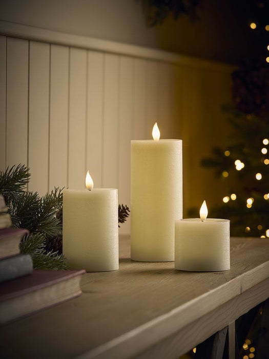 Three Piece Remote Controlled LED Candle Set