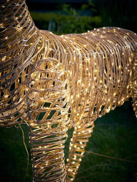 Warm White Faux Wicker Light Up Reindeer - Large