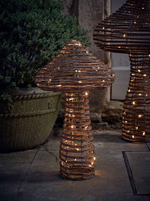 Soft Gold Faux Wicker Mushroom - Small