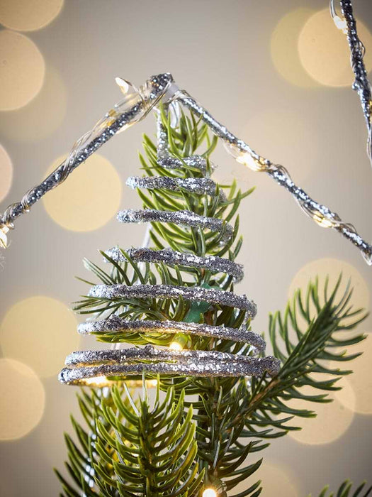 Star Silhouette Light Up Tree Topper - Silver