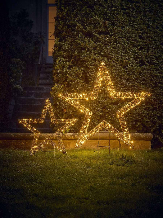 Faux Wicker Star Stake Light - Large