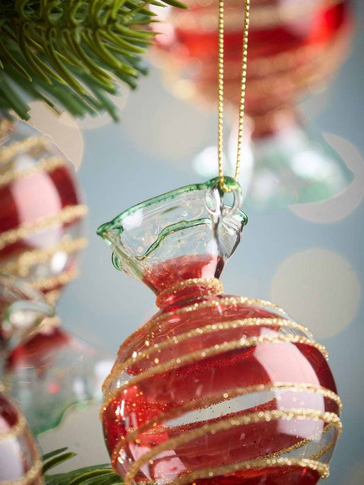 Six Hanging Striped Glass Sweets