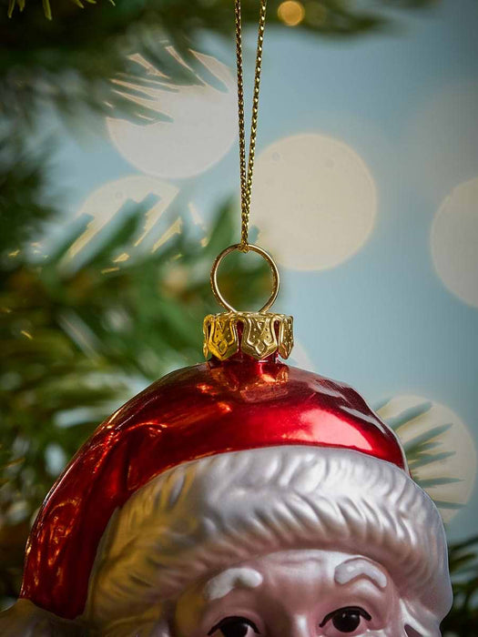 Six Jolly Santa Head Baubles