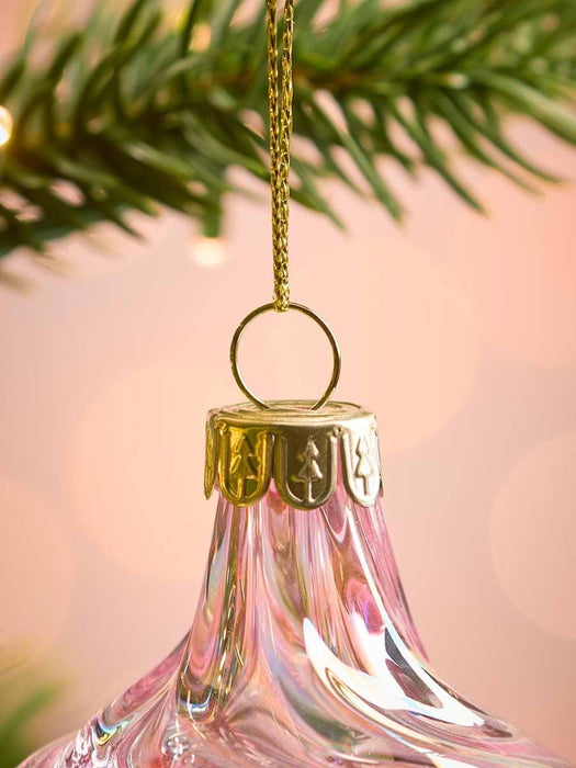 Six Swirly Iridescent Glass Drops