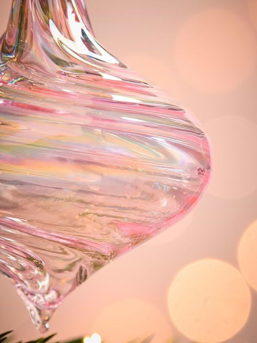 Six Swirly Iridescent Glass Drops
