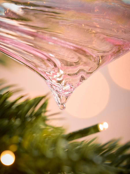 Six Swirly Iridescent Glass Drops