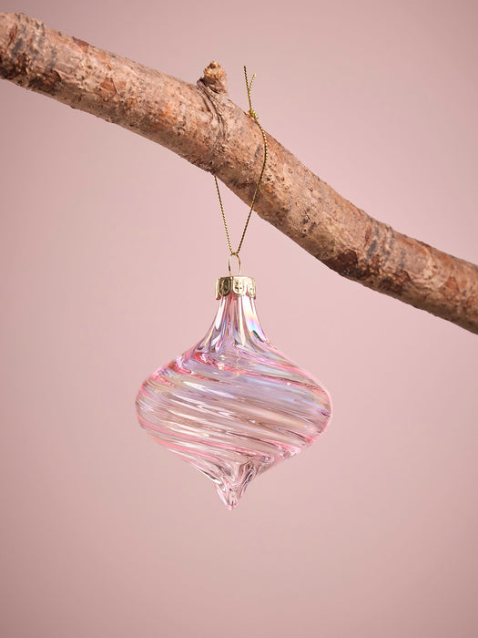 Six Swirly Iridescent Glass Drops