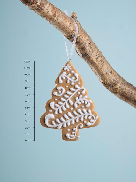 Six Hanging Iced Gingerbread Trees