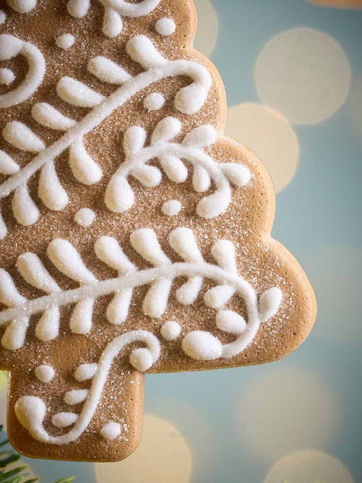 Six Hanging Iced Gingerbread Trees