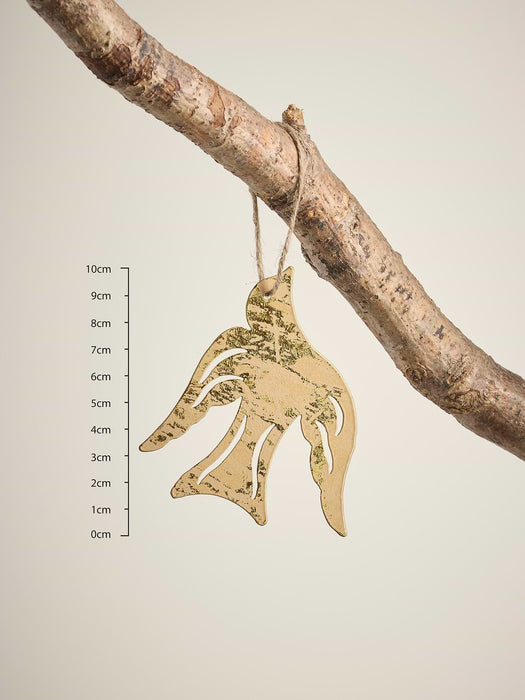 Six Gold Metal Hanging Swallows