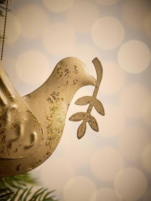 Six Gold Metal Flying Doves