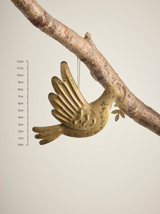 Six Gold Metal Flying Doves