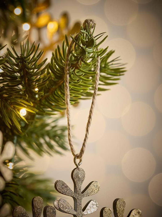 Four Gold Metal Hanging Snowflakes