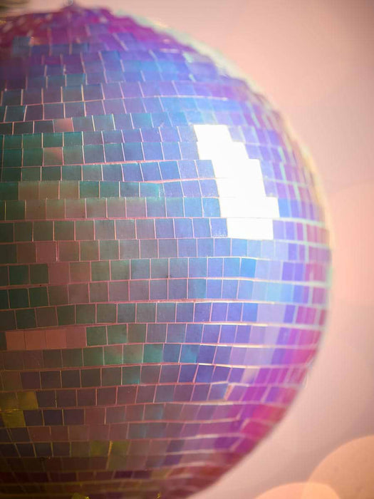 Three Shatterproof Iridescent Disco Ball Baubles - Small