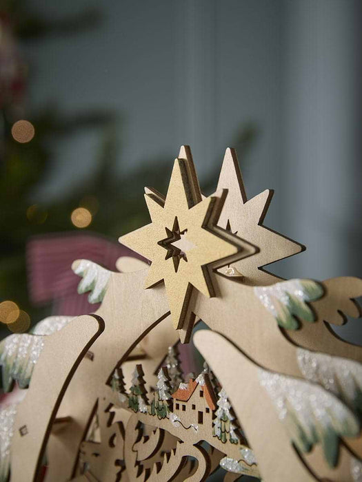 Wooden Lit Santa Sleigh