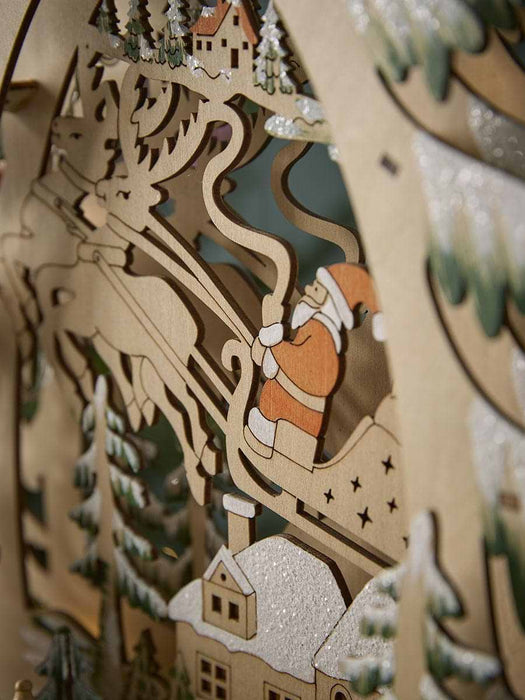 Wooden Lit Santa Sleigh