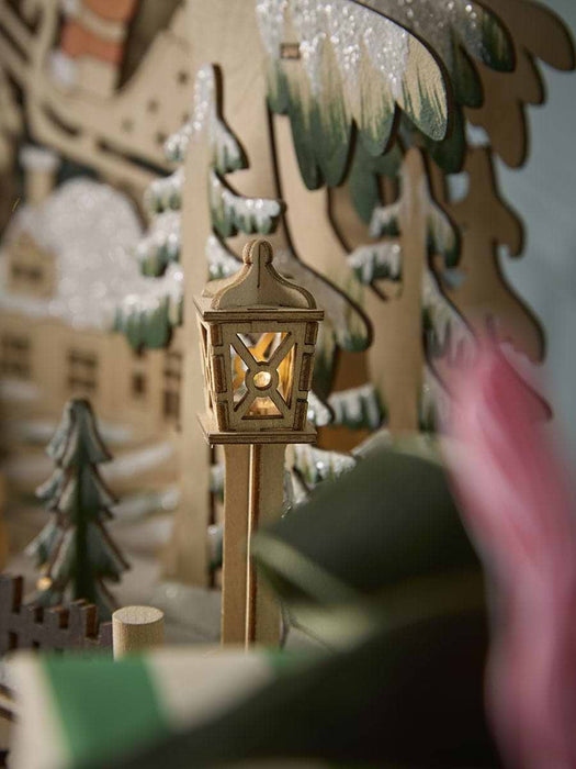Wooden Lit Santa Sleigh