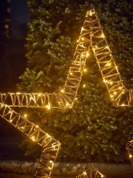 Faux Wicker Star Stake Light - Small