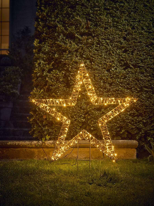 Faux Wicker Star Stake Light - Large