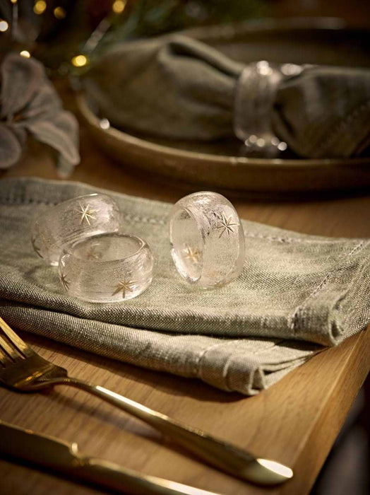 Four Snowflake Napkin Rings