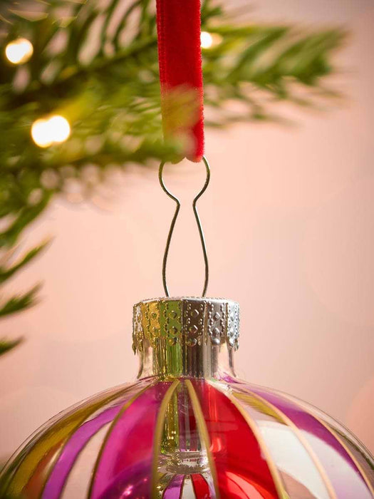 Lux Glass Stripe Ball in Bauble