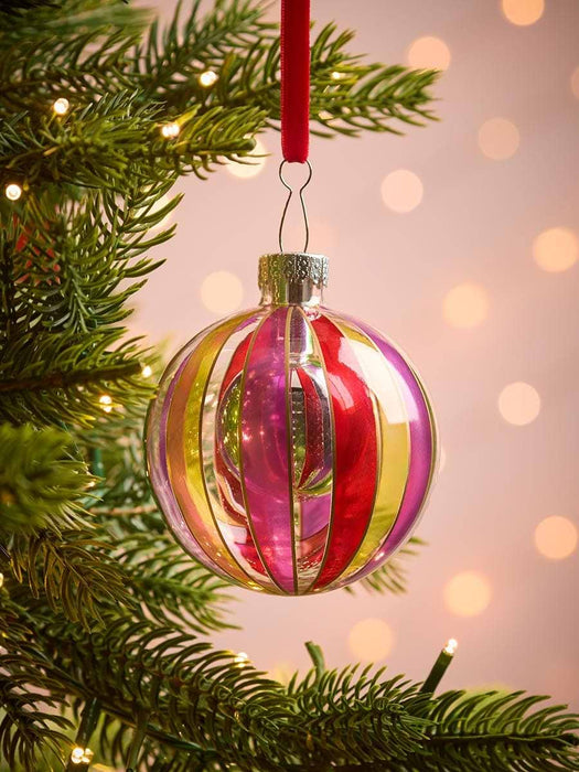 Luxe Glass Stripe Ball in Bauble