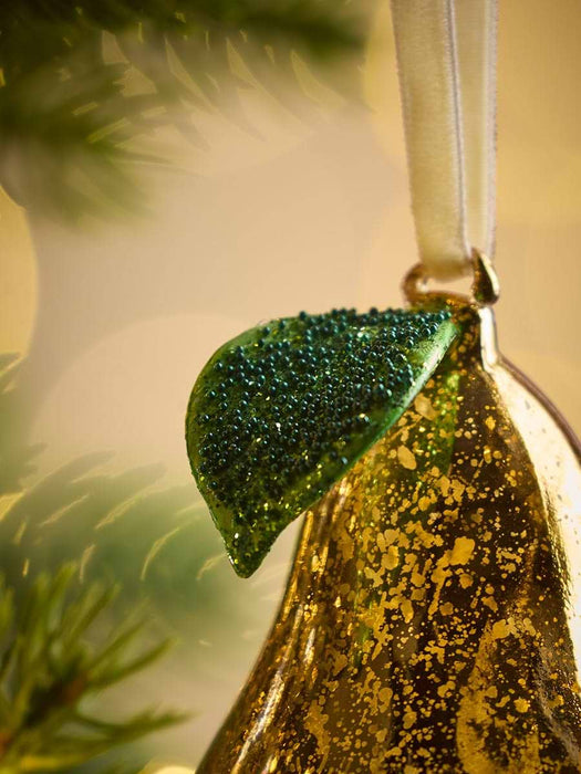 Luxe Glass Gold Speckled Pear