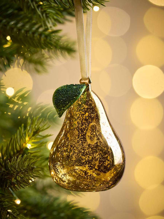 Luxe Glass Gold Speckled Pear