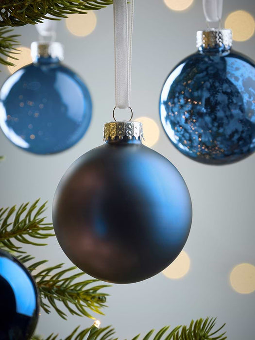 Glass Bauble Selection - Midnight Blue