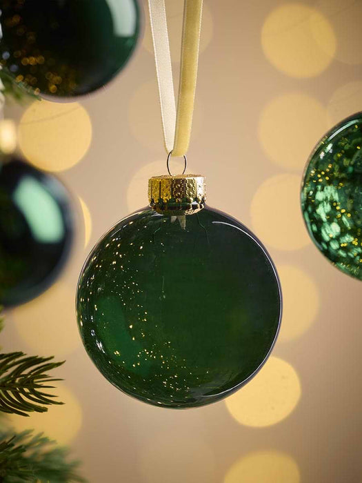 Glass Bauble Selection- Dark Green