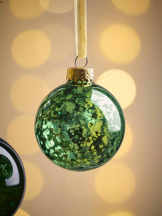 Glass Bauble Selection- Dark Green