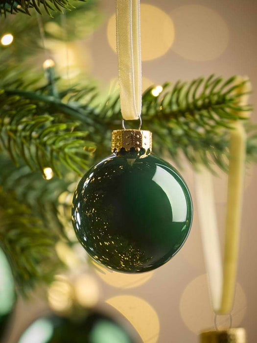 Glass Bauble Selection- Dark Green