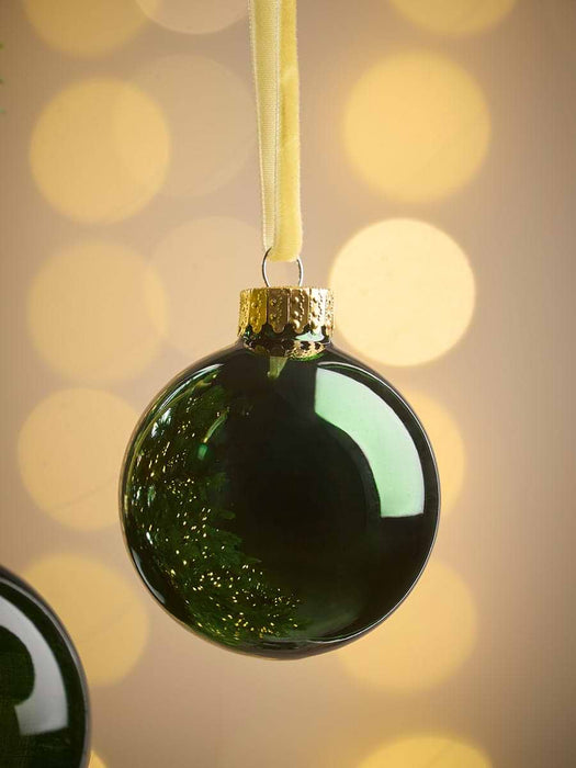 Glass Bauble Selection- Dark Green