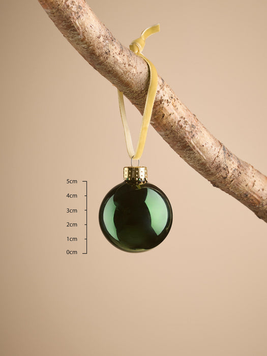 Glass Bauble Selection- Dark Green