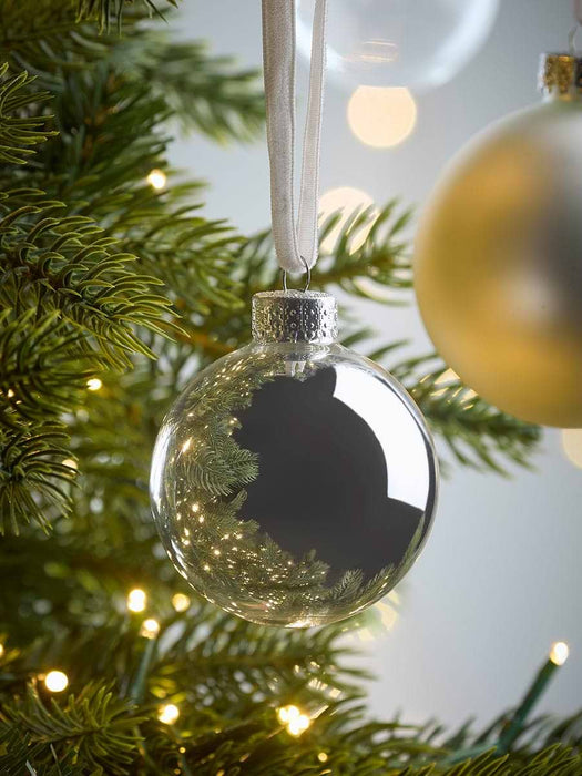Glass Bauble Selection - Silver