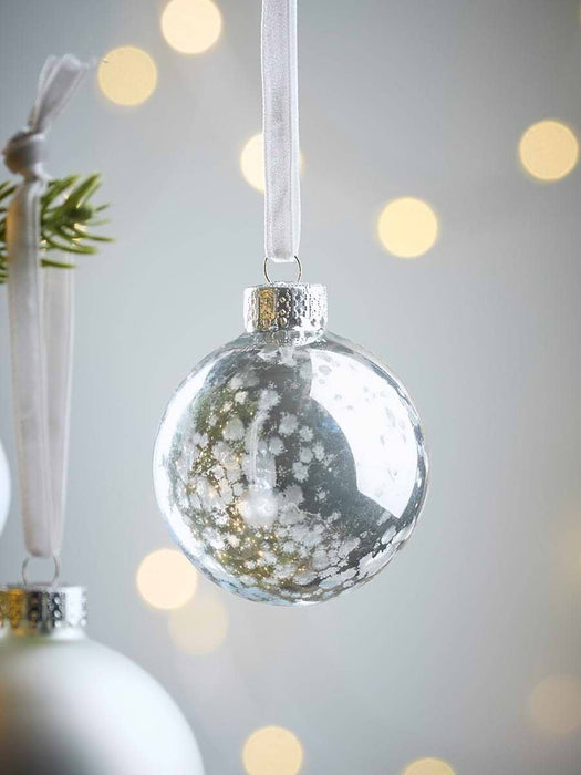 Glass Bauble Selection - Silver
