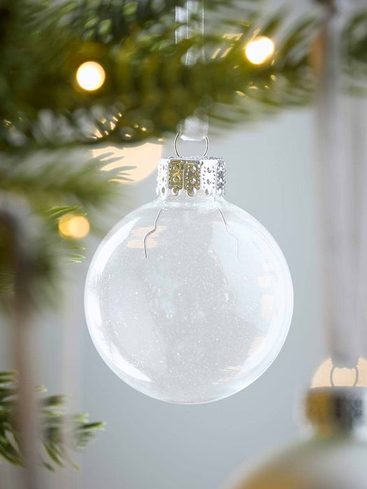 Glass Bauble Selection - Silver