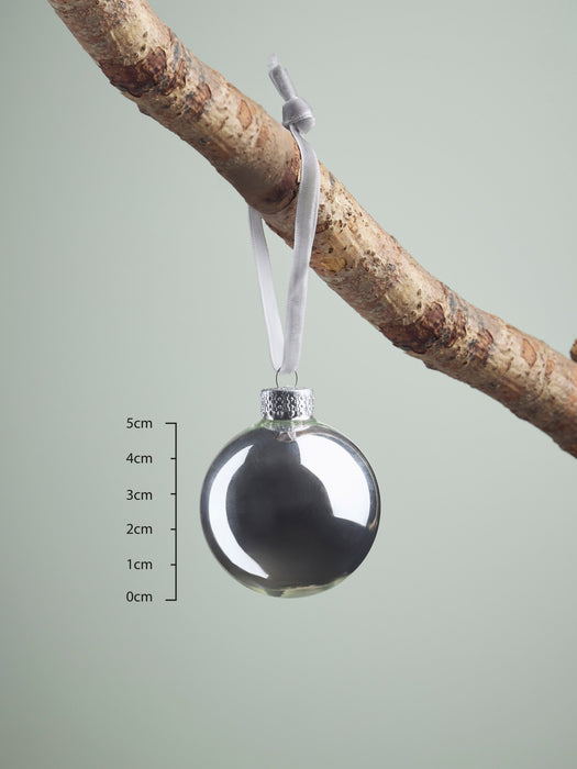 Glass Bauble Selection - Silver
