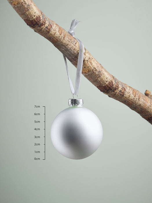 Glass Bauble Selection - Silver