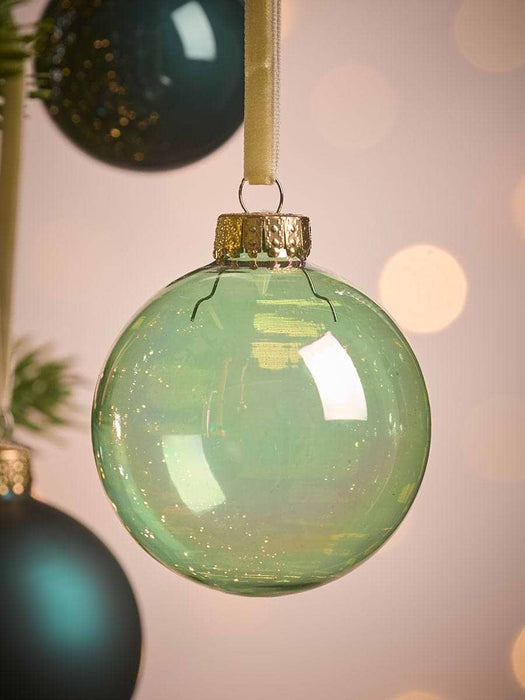 Glass Bauble Selection - Teal