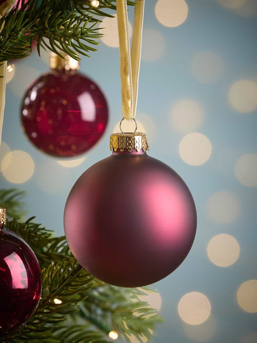 Glass Bauble Selection - Burgundy