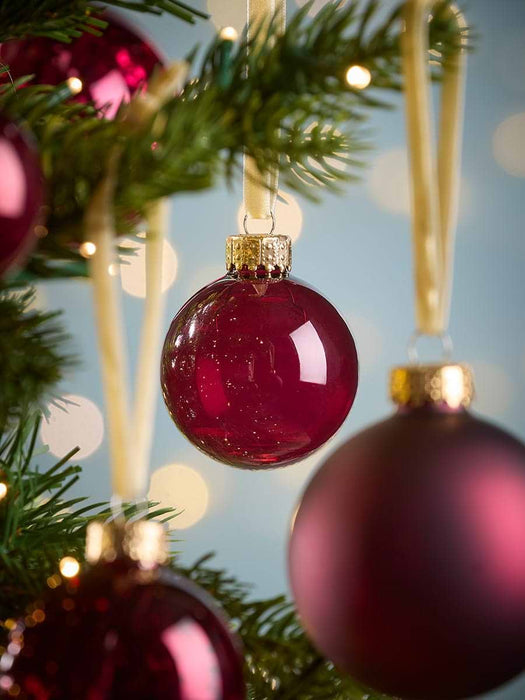 Glass Bauble Selection - Burgundy