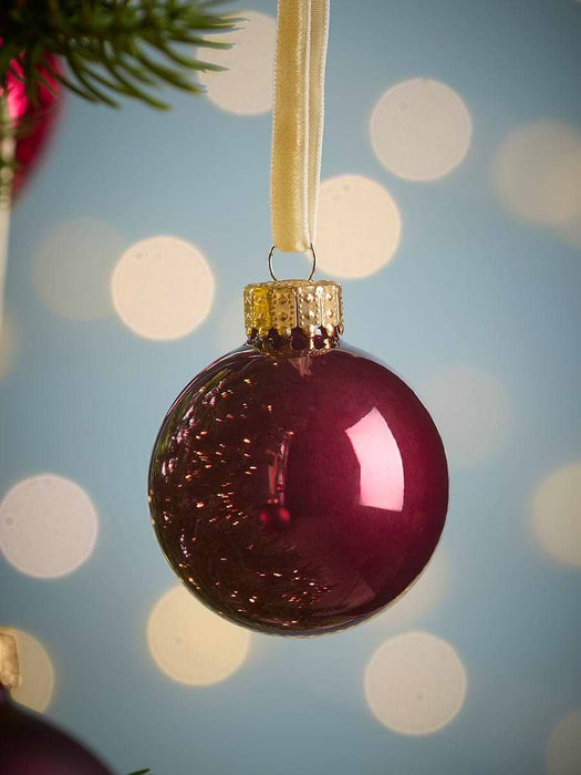 Glass Bauble Selection - Burgundy