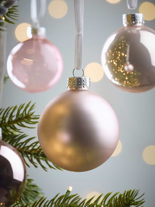 Glass Bauble Selection - Pink