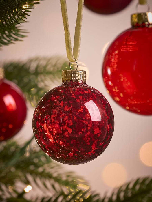 Glass Bauble Selection - Jolly Red