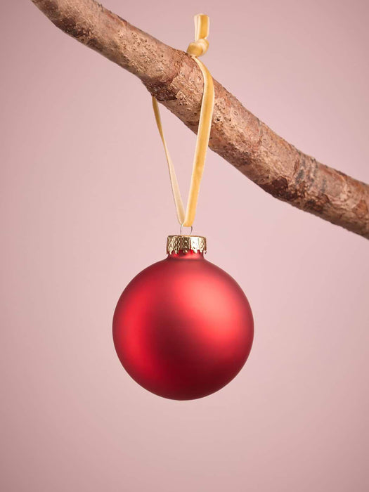 Glass Bauble Selection - Jolly Red