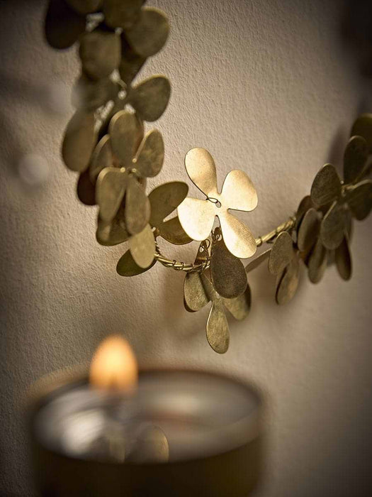 Hanging Brass Clover Wreath - Large
